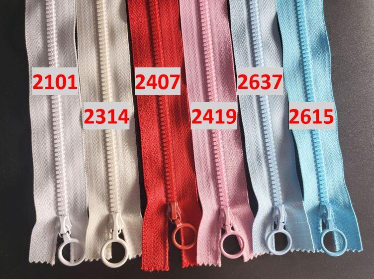 25 cm Plastik Reissverschluss Decor 4 teilbar 4 mm mit Ringli