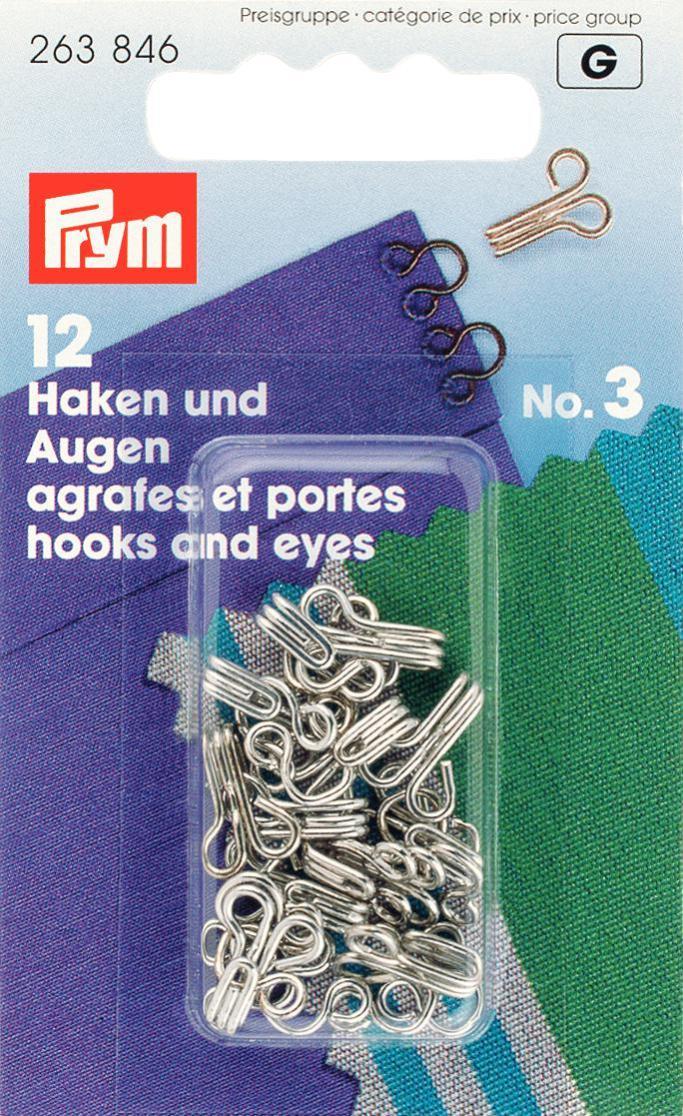 Prym Haken und Augen Nr.3 in schwarz und silber