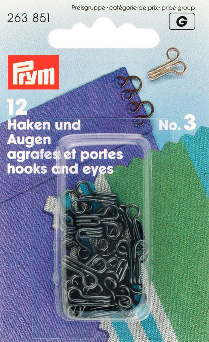 Prym Haken und Augen Nr.3 in schwarz und silber - 0