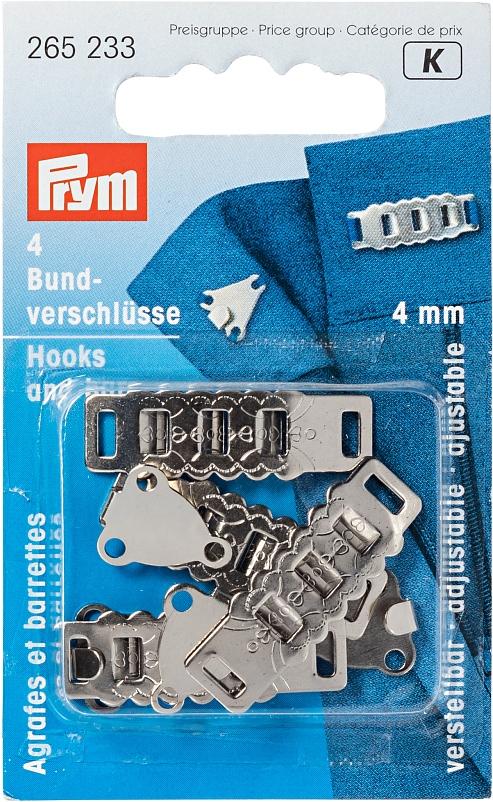 Prym Bundverschlüsse verstellbar, silber, 4mm