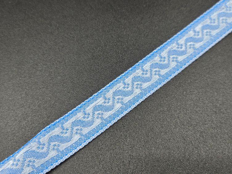 Webband blau mit Wellenmuster - 1