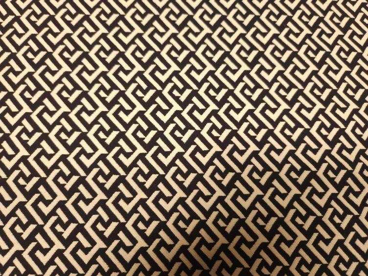 Baumwoll Jacquard grafisch, creme/schwarz - 0