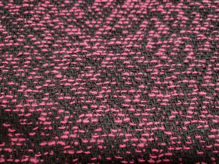 Baumwollstoff schwarz pink - 1