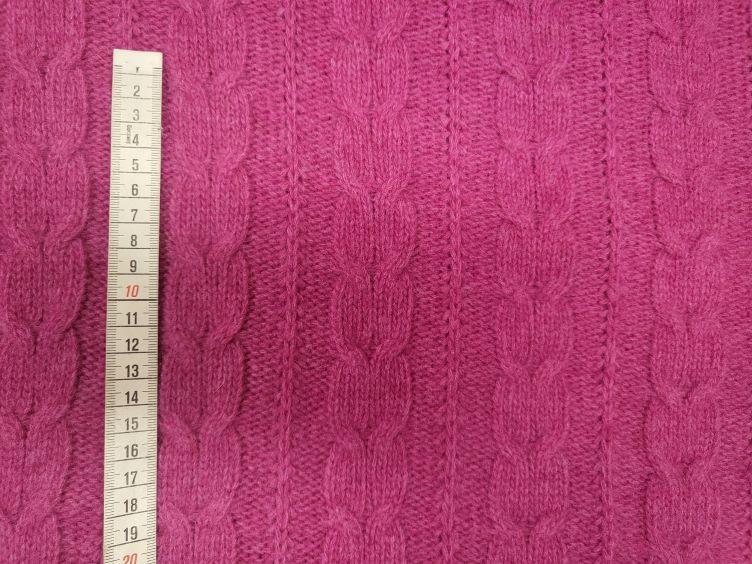 grober Merino-Strick Zopf pink - 0