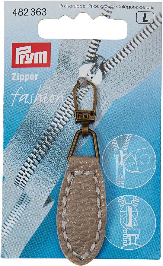 Prym Fashion-Zipper Lederimitat oval taupe