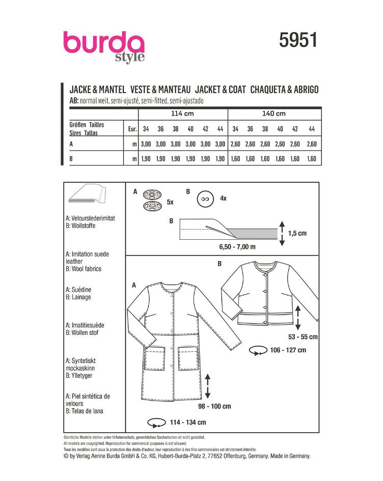 Kragenloser knielanger Mantel und Kurzjacke - 0