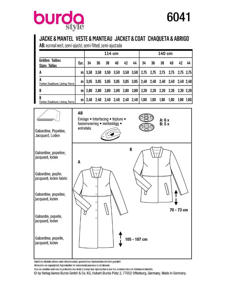 Mantel und Jacke mit eckigem Kragen - 0