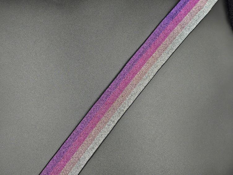 Modischer Bund Elast in violette, rosa, silber 40mm - 0