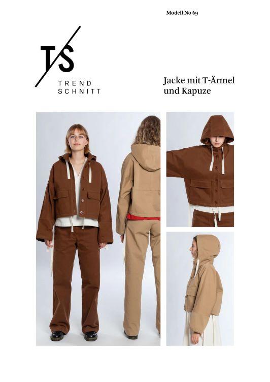 Trendschnitt No 69, Jacke mit T-Ärmel und Kapuze