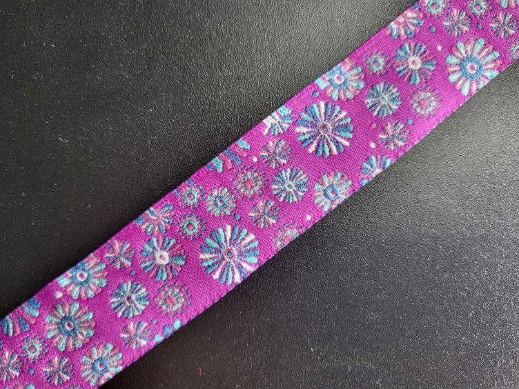 Dekoband Blumen auf violette 20mm - 0