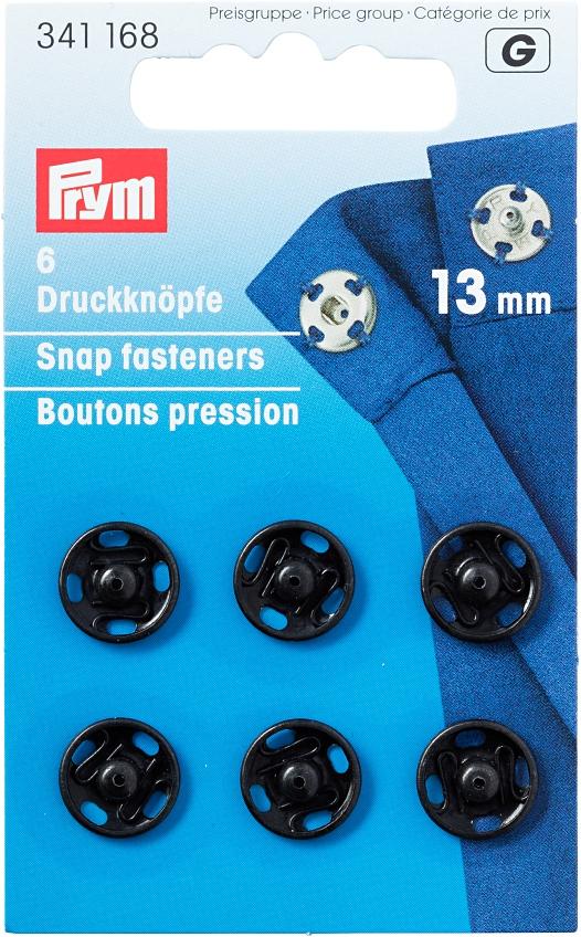 Prym Druckknöpfe zum Annähen 13mm, silber, schwarz, gold - 0