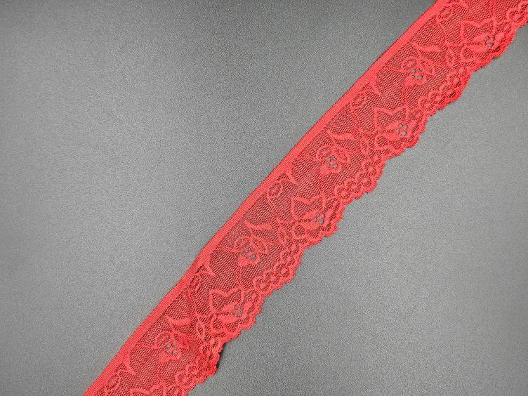 rotes elastisches Spitzenband 45mm - 0